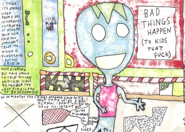 "Bad Things Happen (to Kids That Fuck)" 7x5-inch art print