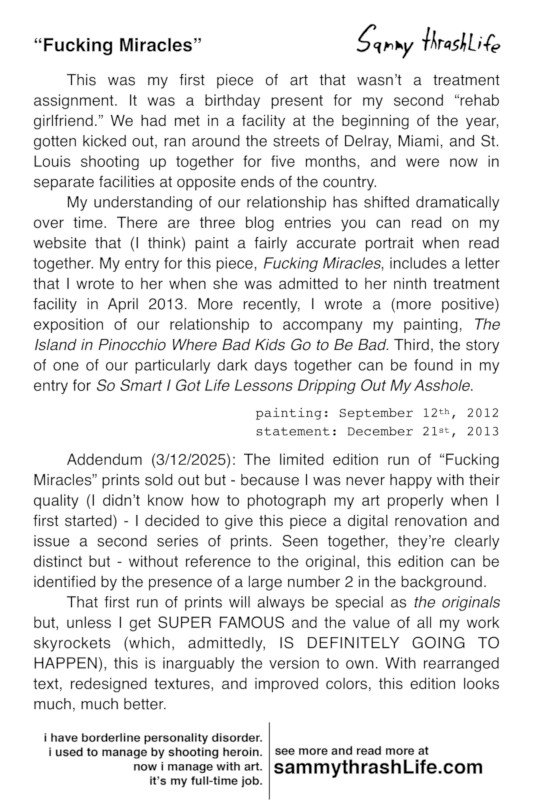 "Fucking Miracles" 6x4-inch art print - Image 2