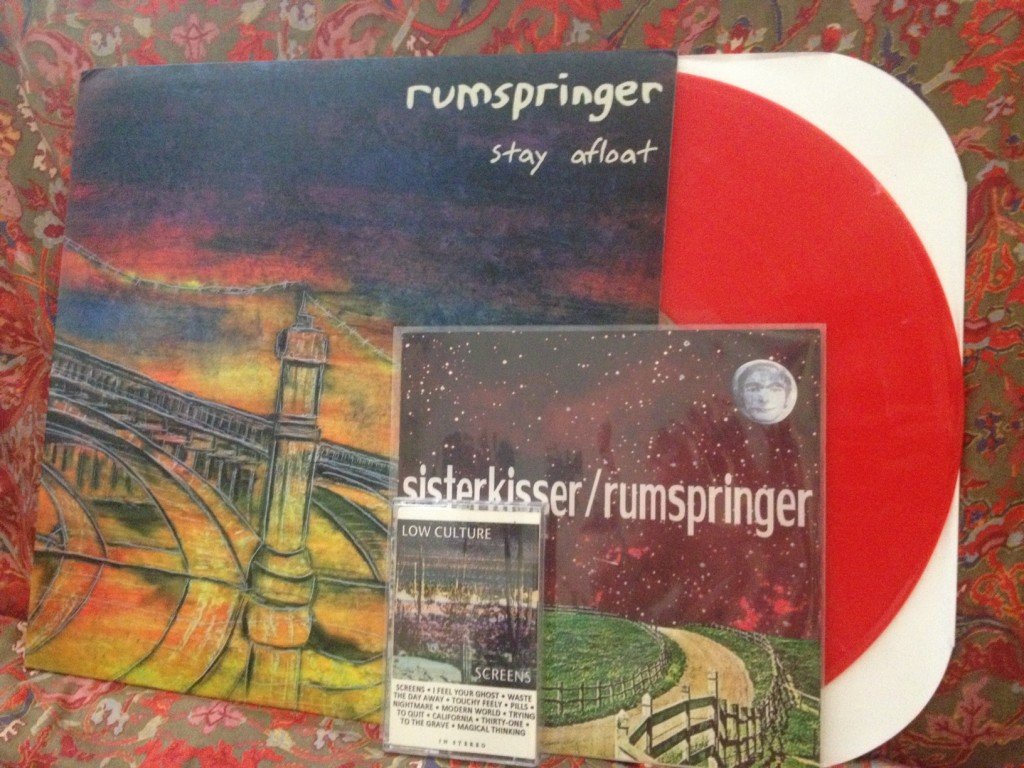 Rumspringer's "Staying Afloat" LP and split 7-inch with Sister Kisser. Low Culture's "Screens" cassette.